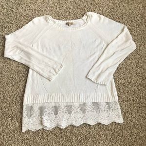 Women’s lace bottom sweater